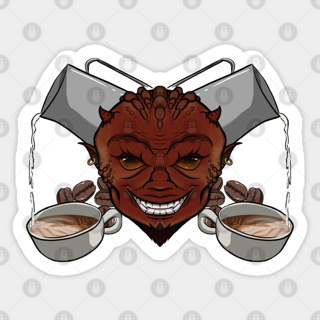 Devil's Barista (no caption) Sticker by RampArt
